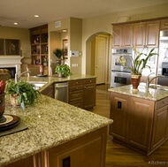 Traditional Medium Wood-Brown Kitchen