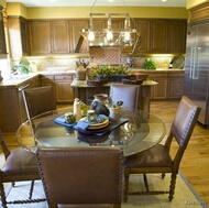 Traditional Medium Wood-Brown Kitchen