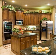 Traditional Medium Wood-Brown Kitchen