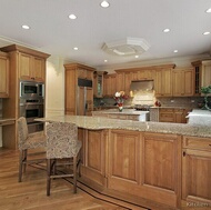 Traditional Medium Wood-Brown Kitchen