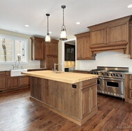 Traditional Medium Wood-Brown Kitchen