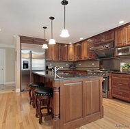 Traditional Medium Wood-Brown Kitchen