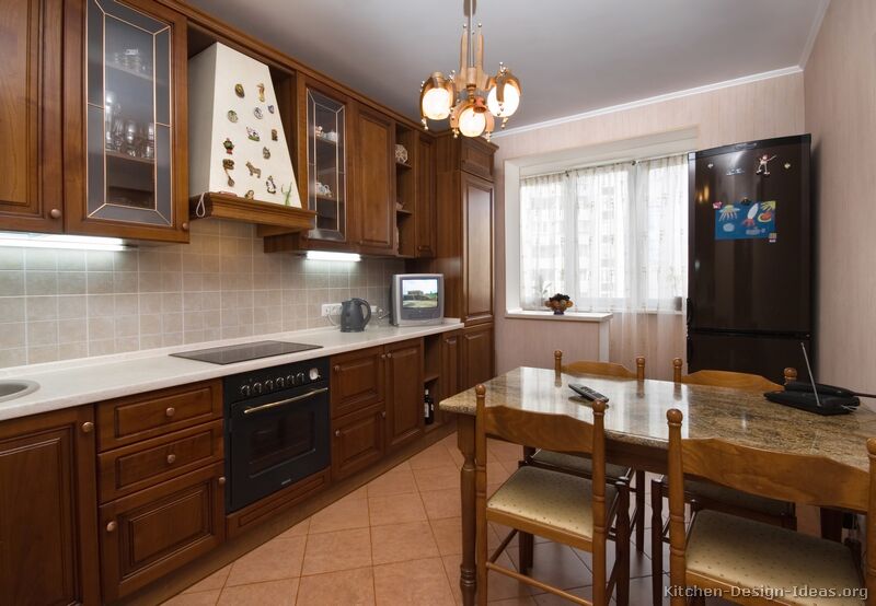 Pictures Of Kitchens Traditional Medium Wood Cabinets Brown