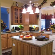 Traditional Medium Wood-Brown Kitchen