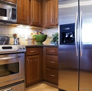 Traditional Medium Wood-Brown Kitchen