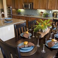 Traditional Medium Wood-Brown Kitchen