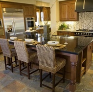 Traditional Medium Wood-Brown Kitchen