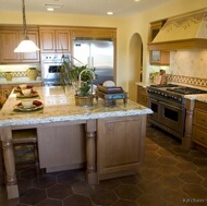 Traditional Medium Wood-Brown Kitchen