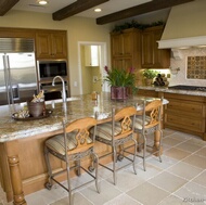 Traditional Medium Wood-Brown Kitchen