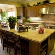 Traditional Medium Wood-Brown Kitchen