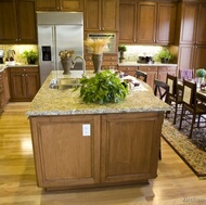 Traditional Medium Wood-Brown Kitchen