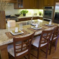 Traditional Medium Wood-Brown Kitchen