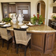 Traditional Medium Wood-Brown Kitchen