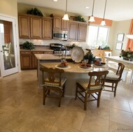 Traditional Medium Wood-Brown Kitchen