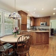 Traditional Medium Wood-Brown Kitchen