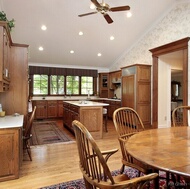 Traditional Medium Wood-Brown Kitchen