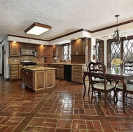 Traditional Medium Wood-Brown Kitchen