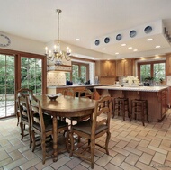 Traditional Medium Wood-Brown Kitchen