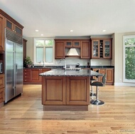 Traditional Medium Wood-Brown Kitchen