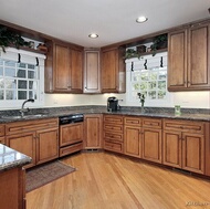 Traditional Medium Wood-Brown Kitchen