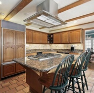 Traditional Medium Wood-Brown Kitchen