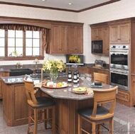 Traditional Medium Wood-Brown Kitchen