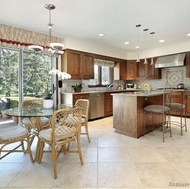 Traditional Medium Wood-Brown Kitchen