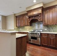 Traditional Medium Wood-Brown Kitchen