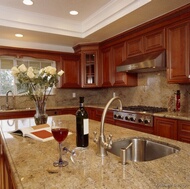 Traditional Medium Wood (Cherry) Kitchen