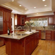 Traditional Medium Wood-Cherry Kitchen