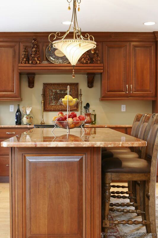 pictures of kitchens - traditional - medium wood, cherry-color