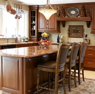 Traditional Medium Wood-Cherry Kitchen