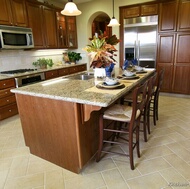 Traditional Medium Wood-Cherry Kitchen