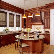 Traditional Medium Wood-Cherry Kitchen