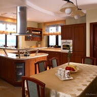 Traditional Medium Wood-Cherry Kitchen