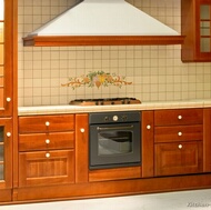 Traditional Medium Wood (Cherry) Kitchen