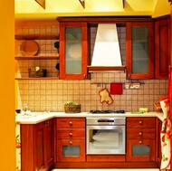 Traditional Medium Wood (Cherry) Kitchen