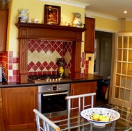 Traditional Medium Wood-Cherry Kitchen