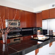 Traditional Medium Wood-Cherry Kitchen