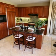 Traditional Medium Wood-Cherry Kitchen