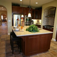 Traditional Medium Wood-Cherry Kitchen