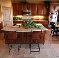 Traditional Medium Wood-Cherry Kitchen