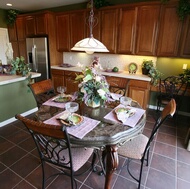 Traditional Medium Wood-Cherry Kitchen