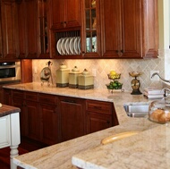 Traditional Medium Wood-Cherry Kitchen