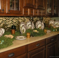 Traditional Medium Wood-Cherry Kitchen