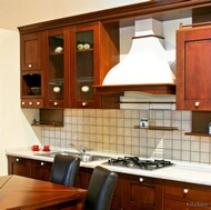 Traditional Medium Wood-Cherry Kitchen