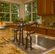 Traditional Medium Wood-Cherry Kitchen