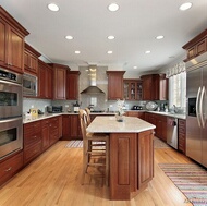 Traditional Medium Wood-Cherry Kitchen