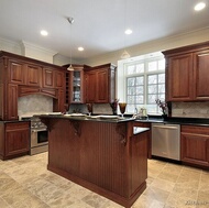 Traditional Medium Wood-Cherry Kitchen