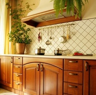 Traditional Medium Wood-Cherry Kitchen